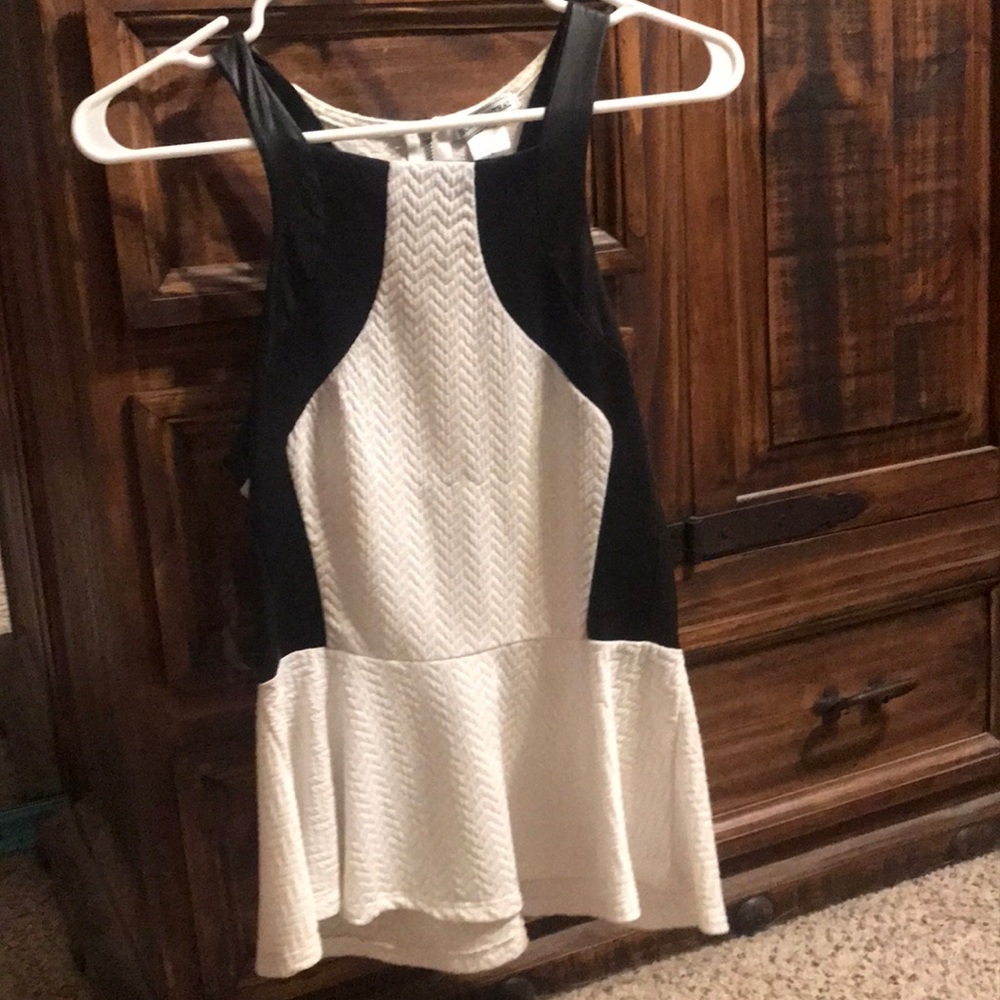 Peplum leather top